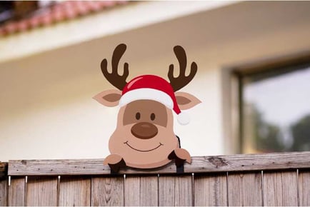 Metal Christmas Fence Peeker Decoration