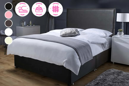 Divan Bed Set - 6 Sizes, 5 Colours & 3 Storage Options