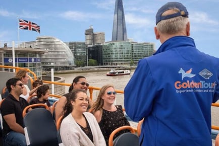 London Landmarks Open Top Bus Tour With Live Guide - Adult & Child Tickets- Golden Tours