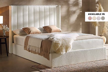 Brooklyn Boucle Wingline Bed Frame - 6 Sizes & 4 Colours