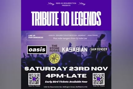 Tribute To Legends - Go Bar Sheffield: Oasis, Stone Roses, Kasabian