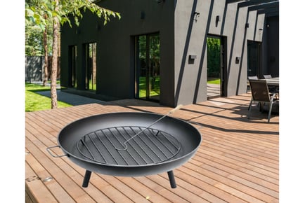 XL Garden Fire Pit With Grill & Poker