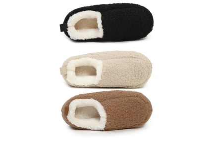 Teddy Fleece Style Slippers - 5 Sizes & 3 Colours