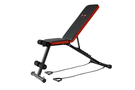 Foldable & Adjustable Incline Exercise Bench - Black & Red