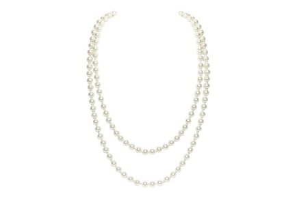 Fashion Faux Pearl Long Cluster Necklace