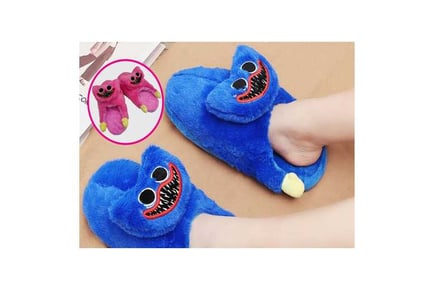 Huggy Wuggy Inspired Plush Slippers