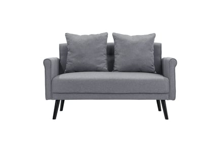 Upholstered 2 Seater Sofa with Toss Pillows - Grey