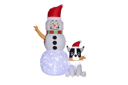 6.2ft Christmas Inflatable Santa with Dog Decoration