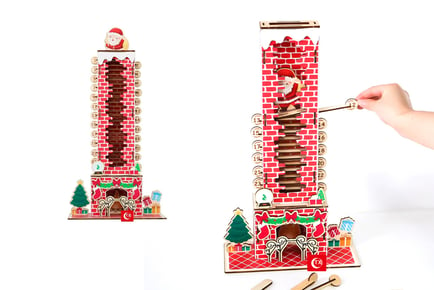 Wooden Christmas Chimney Advent Desk Calendar - 2 Colours