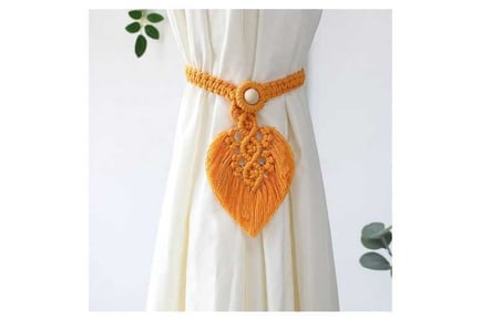 2Pcs Woven Leaf Tassel Curtain Tiebacks