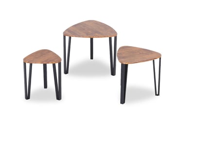 Three Piece Stackable Coffee Table Set - Walnut