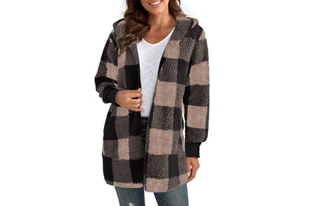 Block Knit Plaid Winter Cardigan - 6 Sizes, 10 Colours