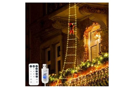 LED Hanging Ladder Lights - Santa's Festive Climb