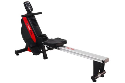 Magnetic Fan Rowing Machine with 12 Programmes - Black & Red