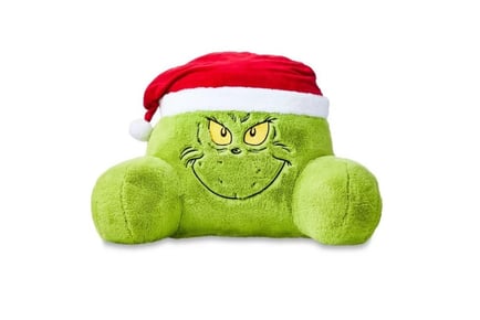 Grinch-Inspired Christmas Reading Pillow - Green & Pink