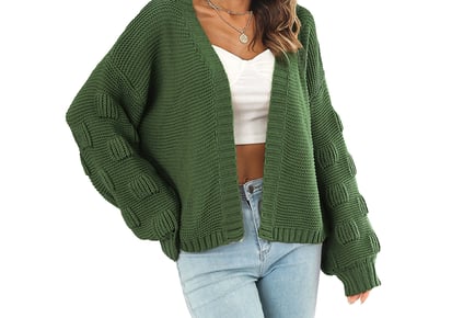 Women's Chunky-Knit Oversized Cardigan - 3 Sizes & 2 Colours