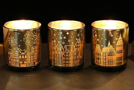 Set of 3 Light Up Christmas Candle Holders