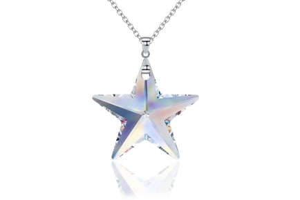 925 Silver Austrian Crystal Star Necklace - Blue