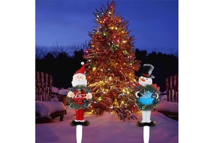 Snowman Santa Outdoor Xmas Stake Lights