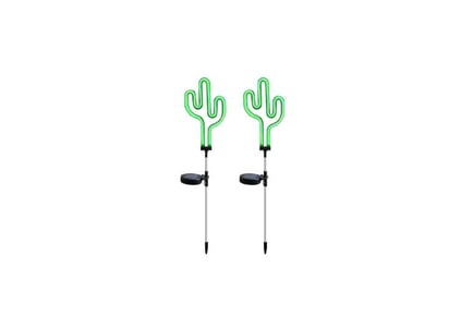 2Pcs Solar Powered Cactus Ground Lights