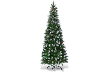 6ft Snow Flocked Pencil Artificial Christmas Tree