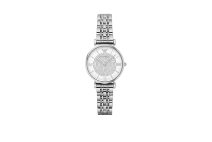 Emporio Armani AR1925 Slim Women's Watch - White & Silver