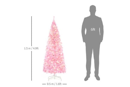 5ft Prelit Slim Pencil Tree - 2 Options