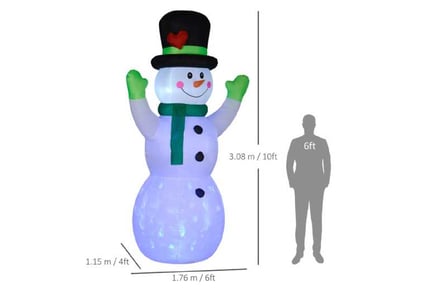 10ft Inflatable Snowman w/ Accessories