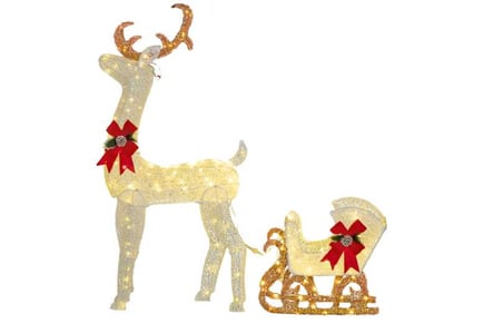 170 LED Reindeer & Sleigh Decoration