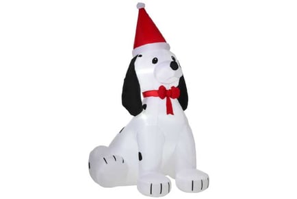 1.8m Christmas Puppy with Santa Hat