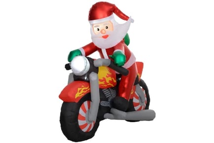 5.6ft Inflatable Santa on Motorcycle