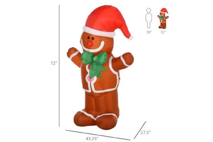 1.8m Gingerbread/Snowman LED Inflatable