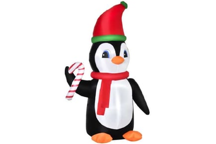 2.5m Christmas Penguin w/ Candy Cane LED