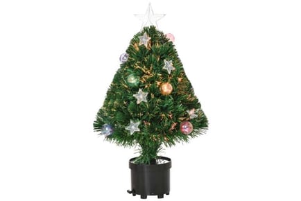 2FT Pre-Lit Fiber Optic Mini Xmas Tree