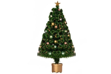 3FT Fiber Optic Xmas Tree w/ Gold Stand