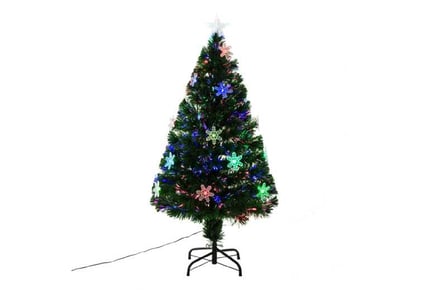 4ft Green Xmas Tree w/ Snowflake Lights