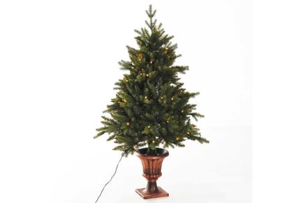 4ft Pre-Lit Green Spruce Tree w/ Stand