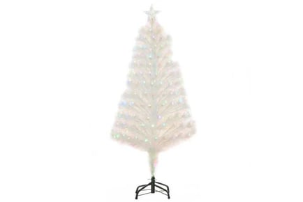 4ft White Fiber Optic Xmas Tree