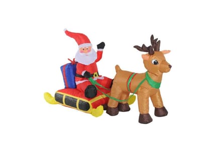 Inflatable Self-Inflating Santa Sleighs