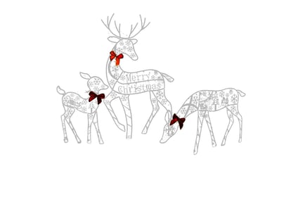 Reindeer Family Christmas Garden Lights - 3 Sizes