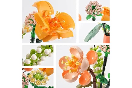 Flowers Bouquet Building Blocks Toys Set