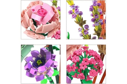 Flowers Bouquet Building Blocks Toys Set