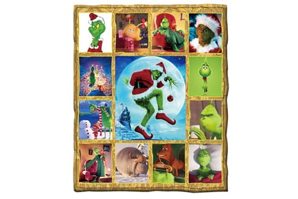 Christmas Grinch-Inspired Square Throw Blanket - 2 Sizes, 10 Colours