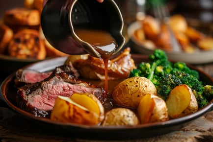 Sunday Roast with Hot Drink For 2 - A Cosy Afternoon at Dobbins Carrickfergus, County Antrim