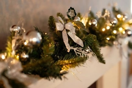 1.8m Christmas LED Silver Garland