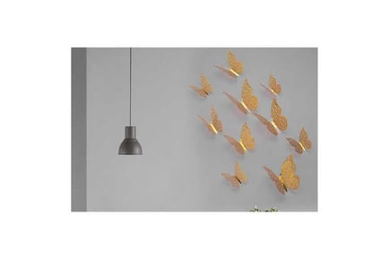 72Pcs 3D DIY Gold Butterfly Wall Sticker