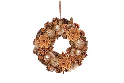 Christmas Golden Wreath Hanging Decor