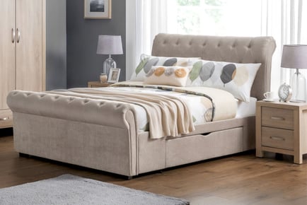 Colorado Luxury Wooden Sleigh Bed - 5 Sizes & 3 Colours