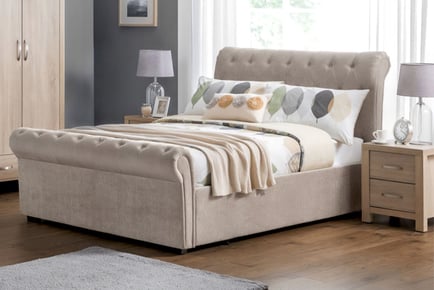 Colorado Luxury Wooden Sleigh Bed - 5 Sizes & 3 Colours