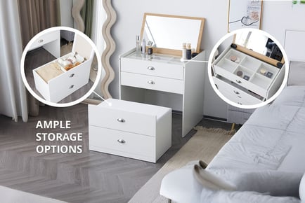 Heritage Multifunctional Dressing Table with Mirror!